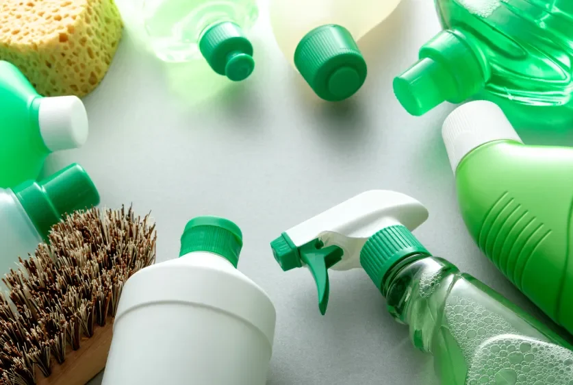 Bottles of cleaning solution